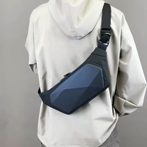 Mens Hard Polyhedral Water Resistant Material Chest Waist Bag Men Beg Lelaki Beg Pinggang Lelaki Men Bag (WP-035)