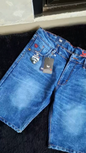 Celana Jeans Pendek Pria – Short Jeans Wisker Premium Size 28–33 JU0211