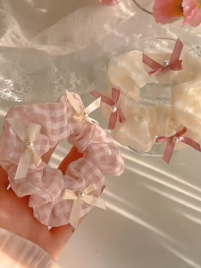 [FREE GÓI QUÀ] Cột Tóc Scrunchies Nơ Caro Vintage Dễ Thương Tiệm Quà An Yên Phụ Kiện Tóc Nữ Xinh