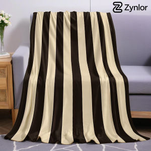 Black & Tan Stripes Cartoon Anime Print Flannel Blanket Soft Warm Throw for Kids Bedroom Sofa Bed Christmas Office Car