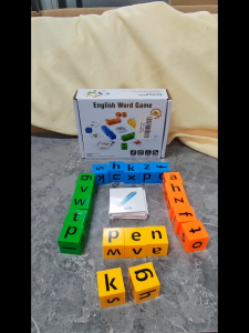 English Word Game - Learn to Spell - Colorful Letters - Flashcards Included - Kids Educational Toy
