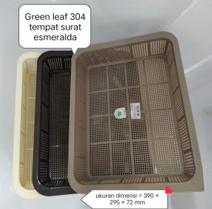 Green Leaf 304 keranjang tempat surat esmeralda keranjang serbaguna wadah penyimpanan tempat surat NEW
