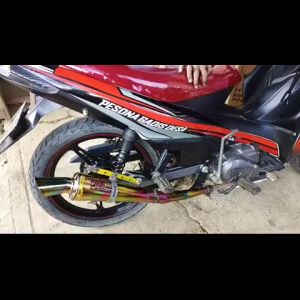 Knalpot Racing KOU MAHACHAI Bluemoon Rainbow Pelangi Chrome Black