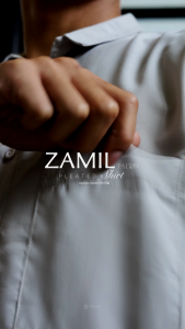 S&D Project Baju Koko Zamil Bahan Palton Poliester Rayon Polos Pleated Lengan Pendek Ukuran M L XL - Warna Ecru White