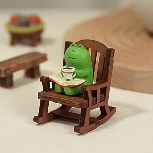 Mini Furniture Dollhouse Resin DIY Accessories Miniature Coffee Frog Rocking Chair Decor Props Room Decoration Accessory
