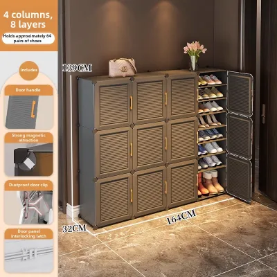 Simple Plastic Shoe Cabinet Indoor Multi-layer Dustproof Storage for Home Entrance Stairwell Outdoor New Model 2026