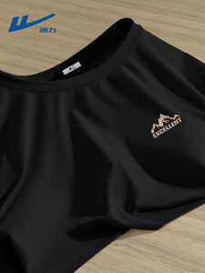 Mens Short Sleeve T-Shirt Quick Dry Ice Silk Training Fitness Top Summer Fashion Urban Style round Neck Regular Fit Tee