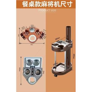 Rotating Tea Table Accessories Mahjong Machine Ashtray Tea Water Stand General Purpose Tableware for Tea Time And Gaming
