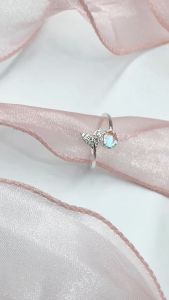 Nhẫn Nữ Bạc 925 Hình Đuôi Cá Mix Đá Moonstone Chính Hãng Bạc Hiểu Minh NU516