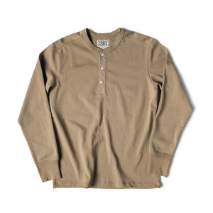 Rugged Bronson | Áo thun tay dài cotton cổ Henley