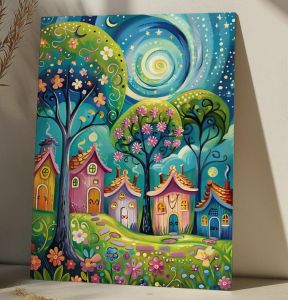 Oil Painting By Numbers Spring Village DIY Number Drawing Canvas Pictures By Numbers Home Decor Large Size