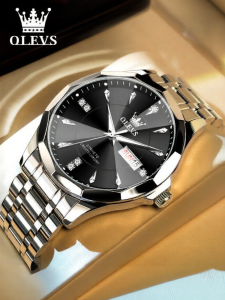 OLEVS | Đồng Hồ Đàn Ông Quartz Mới Thép Không Gỉ Chống Nước
