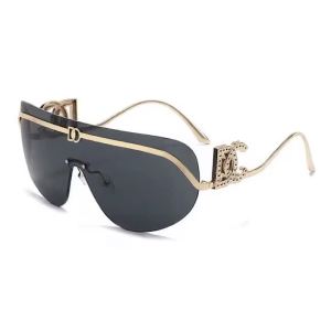 2026 Luxury Women Oversized Shield Rimelss Sunglasses Fashion Design One-piece Graidnet Sun Glasses Trendy Shades De Sol UV400