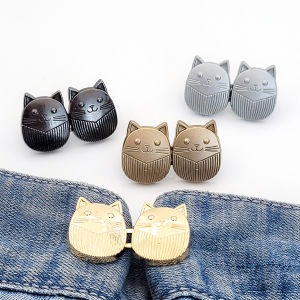 C.B.【มีสินค้าในสต๊อก】 ตะขอปรับเอวกางเกง ปรับระดับเอวช่วยให้กางเกงกระชับ ลายแมว แบบหมุด Fashion Pins