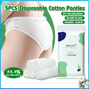 5Pcs Womens Disposable Pure Cotton Panties Travel Panties Sterile Independent Packaging Wash free Underwear