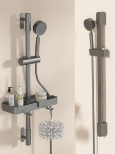 Punch-Free Shower Lift Rod Stainless Steel Bathroom Nozzle Accessories Base Shower Head Bracket Fixed Base