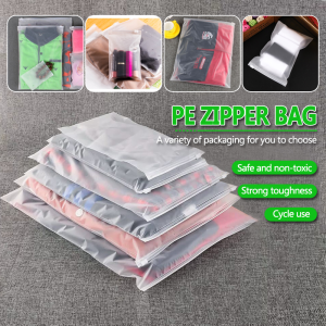 Zip Lock Seal Transparent Storage Bag Waterproof Travel Packing for Clothes Underwear Frosted Zip Lock