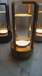 Vimite Rechargeable Metal Table Lamp 3-Colour Touch Control Dimming Living Room Bar Dining Room Decoration Ambient Light Portable Camping Lamp