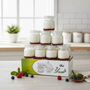 Hộp 12 hũ thủy tinh 100ml nắp kín dày đựng sữa chua pudding tiện lợi - SCTG100