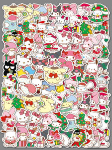50 แผ่นสติกเกอร์ Sanrio Hello Kitty ลายคริสต์มาส น่ารัก สำหรับเล่มโน้ตบุ๊กและกระเป๋าเดินทาง สติกเกอร์ตกแต่ง แผ่นดินใหญ่จีนแผ่นดินใหญ่