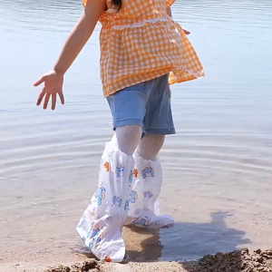 ส่งจากกทม!5คู่ ถุงคลุมรองเท้ากันฝน กันน้ำ วัสดุPe กันรองเท้าเปียก ที่ครอบรองเท้า หุ้มรองเท้ารุ่นเด็กและผู้ใหญ่