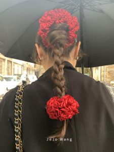 3-in-1 Three-Dimensional Sausage Circle Hair Ties Women's Hair Bands Lace Edge Hair Accessories Original Design Silk Material