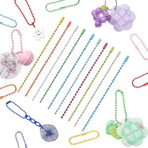 20/50Pcs Colorful Iron Ball Bead Chains For Jewelry Making DIY Key Chain Dolls Label Hand Tag Bag Hanging Ornament Crafts Accessories
