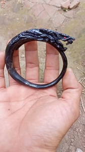 Gelang bahar hitam asli ukir naga/ gelang pria