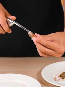 Prawn Peeler Shrimp Line Remover Stainless Steel Shrimp Lobster Opener Cutter Knife Seafood Tool Pengupas Udang 剥虾神器
