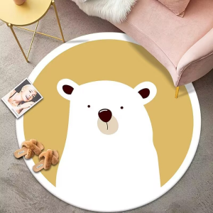 Thickened round Carpet Washable Living Room Bedroom Childrens Room Area Rug Home Decor Soft Synthetic Fiber Non-Slip Floor Mat