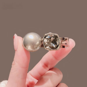 Elegant Pearl Rhinestone Hair Clip Womens Side Bangs Simple Hair Accessories Fashionable Hair Grips Chinese Style Hair Decorations