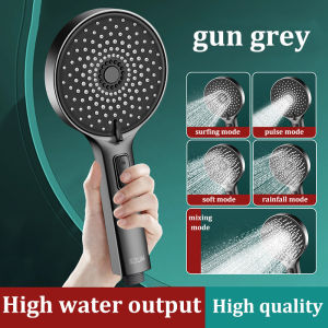 5 Modes Boosting Showerhead Adjustable Water Flow Anti-Clog Nozzle High Pressure Handheld Shower Head