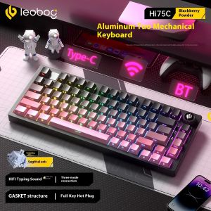 AULA | AULA X LEOBOG Hi75C Pro 81Key Hotswap Gasket Mechanical Keyboard Tri-mode Wireless RGB Gaming Keyboard Aluminum Case PBT Keycap