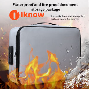 Tôi Biết túi đựng tài liệu chống cháy với khóa tập tin Túi sắp xếp lưu trữ túi đựng tài liệu chống cháy nhỏ với túi tiền Túi sắp xếp hồ sơ lưu trữ chống cháy chống nước túi có khóa kéo