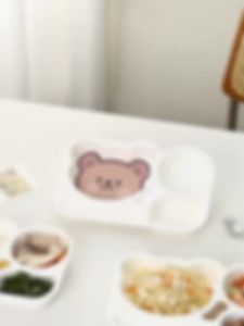Đĩa Chia Ngăn Dung Tích Lớn Cho Trẻ Em Chất Liệu Nhựa Hoạt Hình Dùng Đựng Salad Trái Cây Đồ Ăn Sáng An Toàn Với Lò Vi Sóng Có Thể Tái Sử Dụng Đĩa Ăn Tối