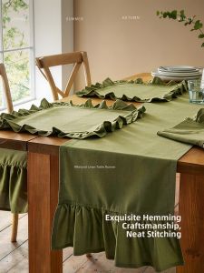 Vintage French Style Elegant Linen Table Flag