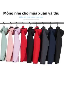 JINGYILAIXIU | Áo Khoác Chống Nước Chống Gió Mùa Xuân Thu cho Nam và Nữ có Thể Thêu Logo