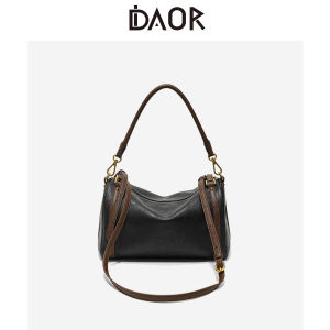 DAOR Boston Style Leather Pillow Bag Womens Commuter Single Shoulder Crossbody Bag Fashionable Soft Handbag for Youth
