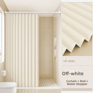 WEILAISHI | High-quality Linen Shower Curtain Waterproof Anti-mold Magnetic