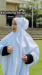 Bergo Umroh Haji Bahan Katun Premium Hijab Cantik Bersaku Jumbo