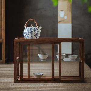 yishujia office | Walnut Wooden Tea Utensil Storage Cabinet