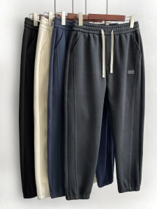 VIPIN | Mens Thickened Fleece Lined Sports Pants Nine Level Windproof Autumn Winter Large Size Cuffed Sweatpants Fashion Urban Style