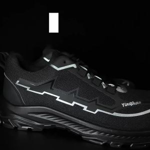 Anti Static Safety Shoes Anti Smash Anti Puncture PU Injection Flyknit Work Boots Lightweight Protective Footwear for Men