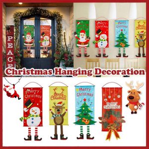 Christmas Hanging Flag Background Decorated Flag Door Curtain Home Festival Decoration Banne