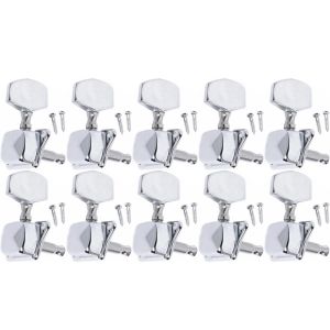 ลูกบิดปรับเสียงกีตาร์แบบเปิด หัวเครื่องแบบเปิด ปุ่มรูปไข่ สำหรับกีตาร์โปร่งอะคูสติก อะไหล่กีตาร์ ปุ่มสายกีตาร์ เครื่องปรับเสียงกีตาร์