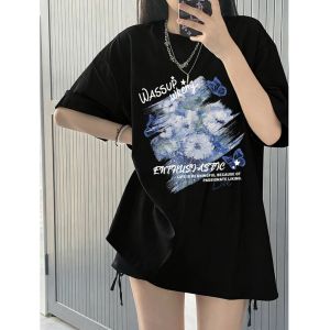 XINDADANG | Cotton Light Blue Summer Loose T-Shirt