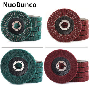 4/4.5/5" Nylon Fiber Flap Polishing Wheel Non-woven Grinding Disc for Angle Grinder Metal Woodworking Polishing Disc Abrasive