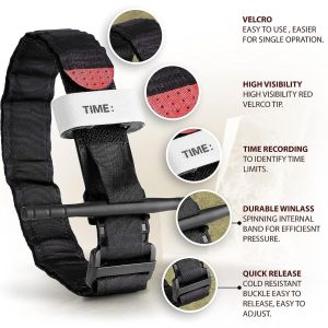 Tourniquet Emergency Tactical Emergency Strap Single Handed Medical First Aid Equipment for Hiking Camping Travel Outdoor Sports