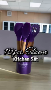 12-Piece Silicone Kitchen Utensil Set – Non-Stick Heat-Resistant Cooking Tools with Spatulas Spoons