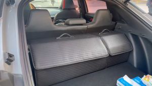 AOZI Car Storage Box Carbon Fiber Large Capacity Storage Trunk Waterproof Organizer Box Car Interior Accessories
